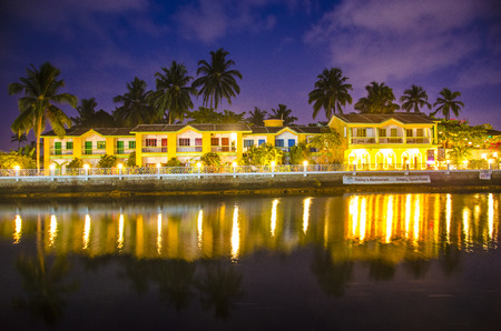 Portuguese style houses, Panjim City, Panjim, Goa, Indiaのeditorial素材