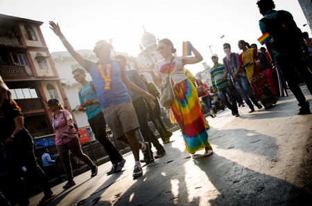 Participants of the Mumbai Pride Walk 2014のeditorial素材