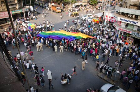 Participants of the Mumbai Pride Walk 2014のeditorial素材