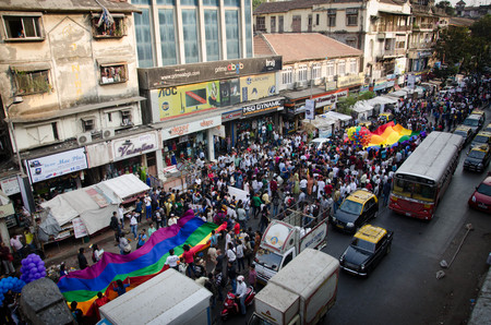 Participants of the Mumbai Pride Walk 2014のeditorial素材