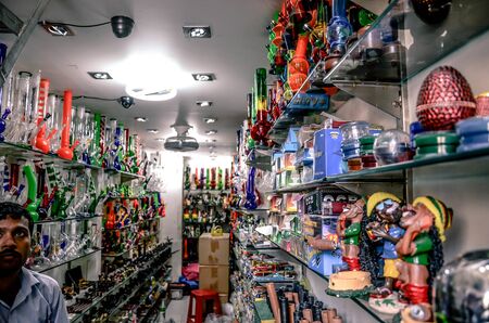 Somker's Joint, a popular shop in Pahadganj Market in Delhiのeditorial素材