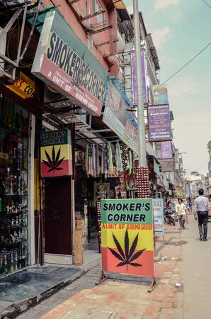 Somker's Joint, a popular shop in Pahadganj Market in Delhiのeditorial素材