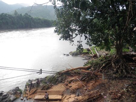 Subansiri River passing through Daparijoのeditorial素材