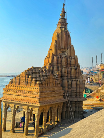 Hindu temple in Pushkar, Rajasthan, Indiaの写真素材