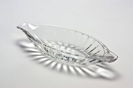 Empty transparent  bowl  isolated on white backgroundの写真素材