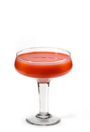 Fresh carrot juice  isolated white background in nice glass の写真素材
