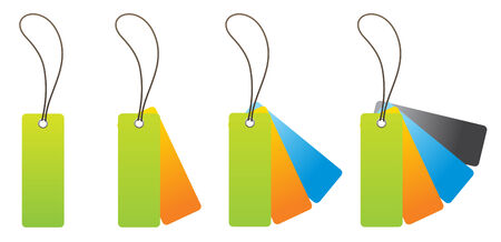 Blank colored  tag for text messages on a white backgroundのイラスト素材