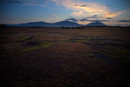 Colorful sunrise in hill between udupi and murudeshwarの写真素材
