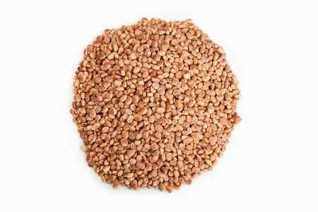 Close up top view of scattered charoli seedsの写真素材