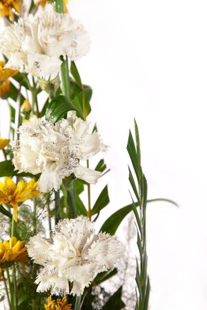 Beautiful Bouquet of flower isolated on whiteの写真素材