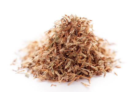 Close up and Collection of dry palmarosa grass seeds (Cymbopogon martinii)の写真素材