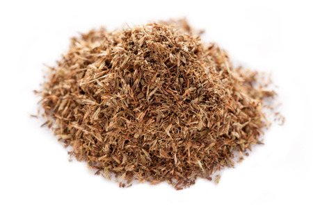 Close up and Collection of dry palmarosa grass seeds (Cymbopogon martinii).の写真素材