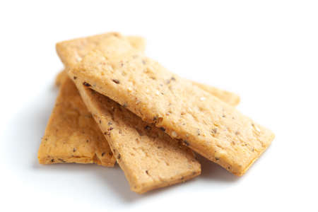 Close-up of freshly baked spicy and salted Mathri or matthi, traditionally authentic Rajisthani ....