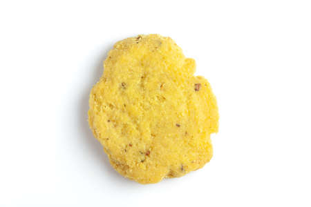 Close-up of freshly baked spicy and salted Mathri or matthi, traditionally authentic Rajisthani ....