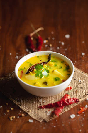 close-up of healthy curry of yogurt and potato (Dahi Aloo or Aaloo ) an Indian Classical dish....