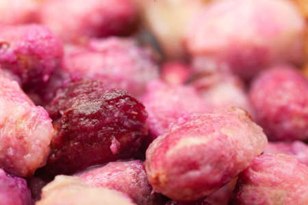 Close-Up of collection of Indian Ayurvedic medicinal fresh organic fruit jamun seeds (Syzygium Cumini) with its seeds plum ( jamun seeds are kind of Ayurvedic herb for diabetes)の写真素材