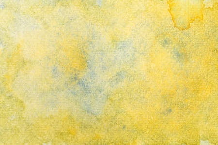 Hand painted blue and yellow watercolor background. Grunge watercolor texture wallpaper.の写真素材