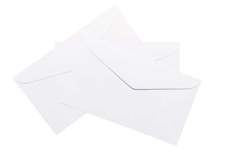 White envelope isolated on white background.の写真素材