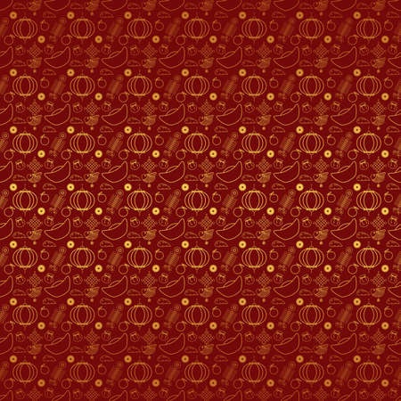 Seamless Chinese New Year decoration pattern backgroundの写真素材