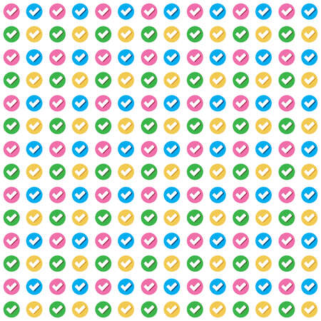 Seamless colorful check mark pattern background. Square background.の写真素材