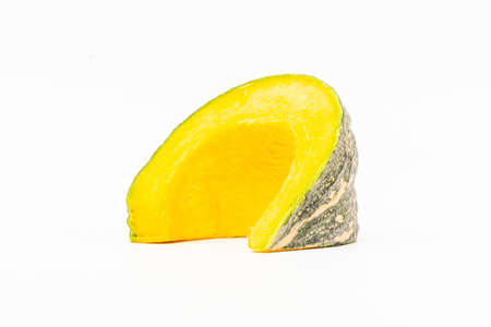 Isolated Slice Asian Pumpkin on White Backgroundの写真素材