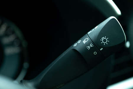 Control lever to turn on and off the headlights of the carの写真素材