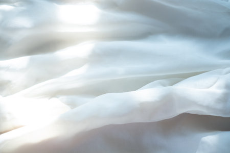 Clean white paper, wrinkled, abstract background. crumpled white paperの写真素材