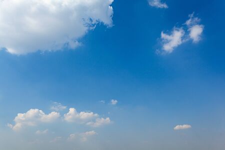 beautiful blue sky and white clouds after rainの写真素材