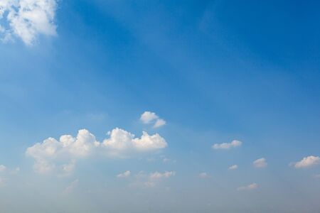 beautiful blue sky and white clouds after rainの写真素材