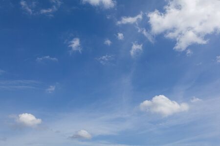 Blue sky Has a beautiful white cloudy mass With copy spaceの写真素材