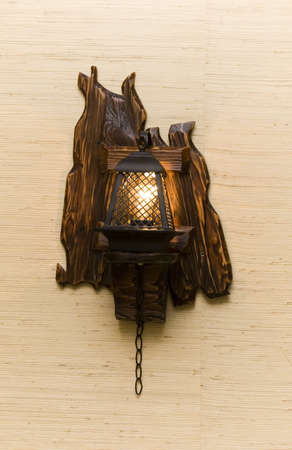 the lamp on the wallの写真素材