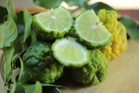 Bergamot herb in Thailand  close upの写真素材