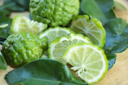 Bergamot herb in Thailand  close upの写真素材