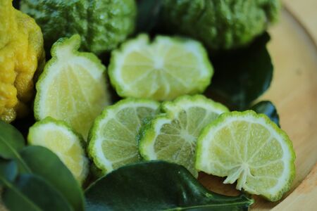 Bergamot herb in Thailand  close upの写真素材