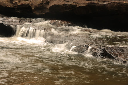 Long exposure of a backyard waterfall.Phu(MOUNTAIN)- la-O (beautiful) waterfallの写真素材