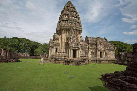 Phimai historical park ,nakornratchasima ,thailand.   Prasat Hin, the temple of Hinduism in Thailand Prasat Hin Phimai At Phimai District Nakhon Ratchasima Provinceのeditorial素材