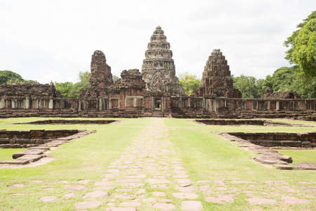 Phimai historical park ,nakornratchasima ,thailand.   Prasat Hin, the temple of Hinduism in Thailand Prasat Hin Phimai At Phimai District Nakhon Ratchasima Provinceのeditorial素材