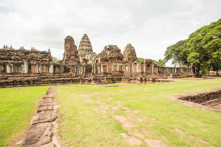 Phimai historical park ,nakornratchasima ,thailand.   Prasat Hin, the temple of Hinduism in Thailand Prasat Hin Phimai At Phimai District Nakhon Ratchasima Provinceのeditorial素材