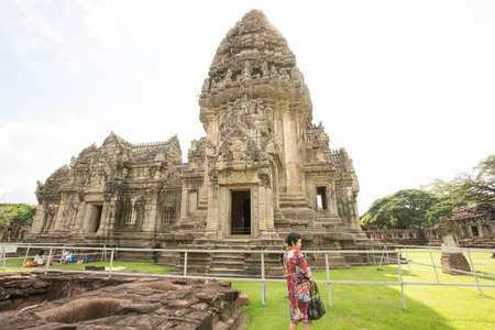 Phimai historical park ,nakornratchasima ,thailand.   Prasat Hin, the temple of Hinduism in Thailand Prasat Hin Phimai At Phimai District Nakhon Ratchasima Provinceのeditorial素材