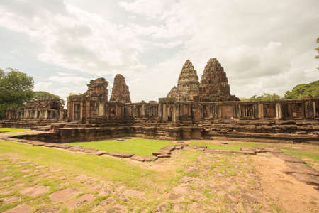 Phimai historical park ,nakornratchasima ,thailand.   Prasat Hin, the temple of Hinduism in Thailand Prasat Hin Phimai At Phimai District Nakhon Ratchasima Provinceのeditorial素材