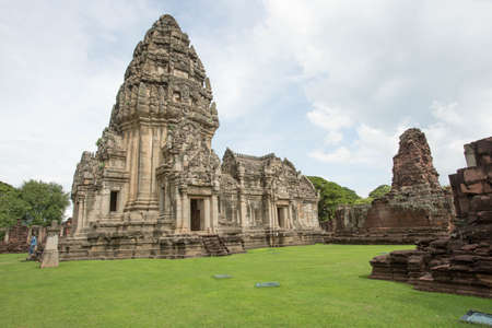 Phimai historical park ,nakornratchasima ,thailand.   Prasat Hin, the temple of Hinduism in Thailand Prasat Hin Phimai At Phimai District Nakhon Ratchasima Provinceのeditorial素材