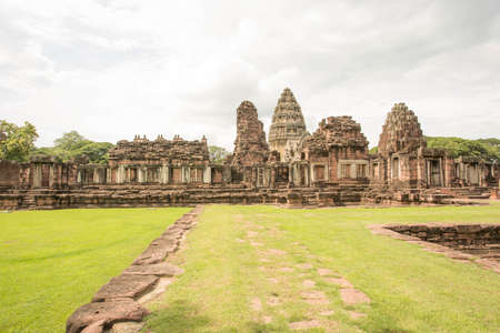 Phimai historical park ,nakornratchasima ,thailand.   Prasat Hin, the temple of Hinduism in Thailand Prasat Hin Phimai At Phimai District Nakhon Ratchasima Provinceのeditorial素材
