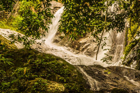 Beautiful small waterfall in rain forest at Maekampong, Chiang Mai, Thailand.の写真素材
