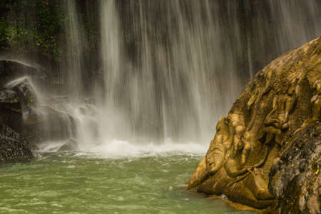 Long exposure  of   waterfall  in  Thailand .Tham bon waterfall Nam Yuen District, Ubon Ratchathani...