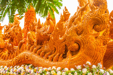 Thai style molding art at Nong Nooch park, Thailand.の写真素材