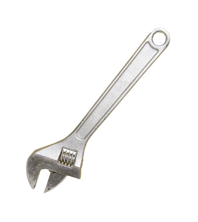 Adjustable wrench isolated on white backgroundの写真素材
