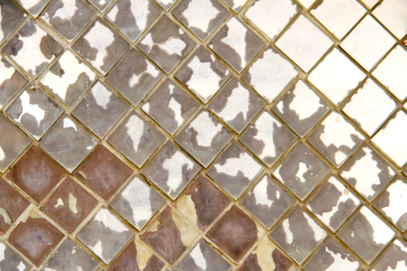 Old decorative glass wall background texture.の写真素材