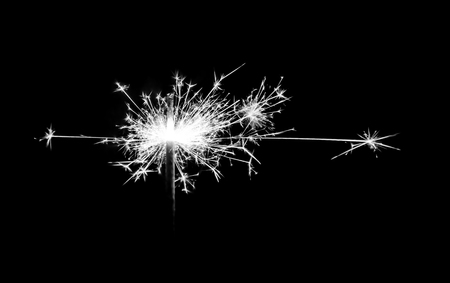 Christmas sparkler on black background. Bengal fireの写真素材