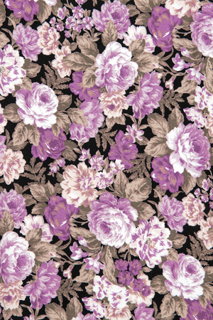 vintage style of tapestry flowers fabric pattern backgroundの写真素材
