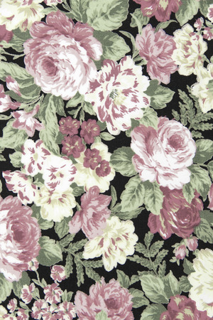 vintage style of tapestry flowers fabric pattern backgroundの写真素材